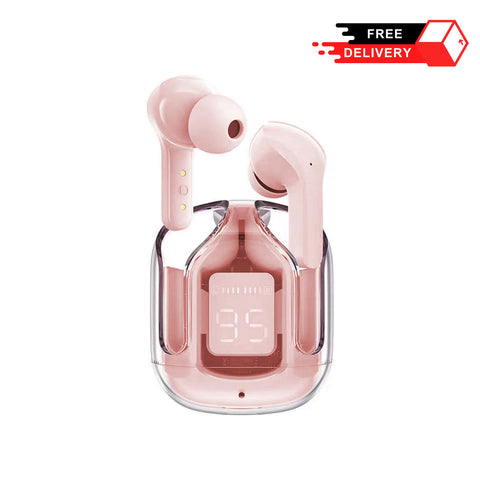 TWS Transparent Earbuds with LED Display Case – Touch Control, HD Sound & Long Battery