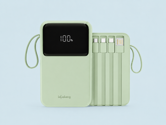 10000mAh Fast Charging Power Bank with Built-in 4 Cables