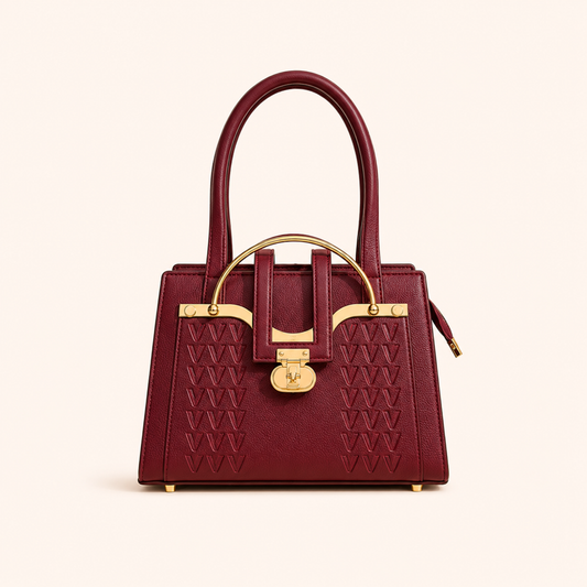 Luxury Maroon Women’s Handbag