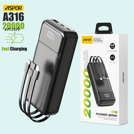Aspor A316 Power Bank 20000mAh