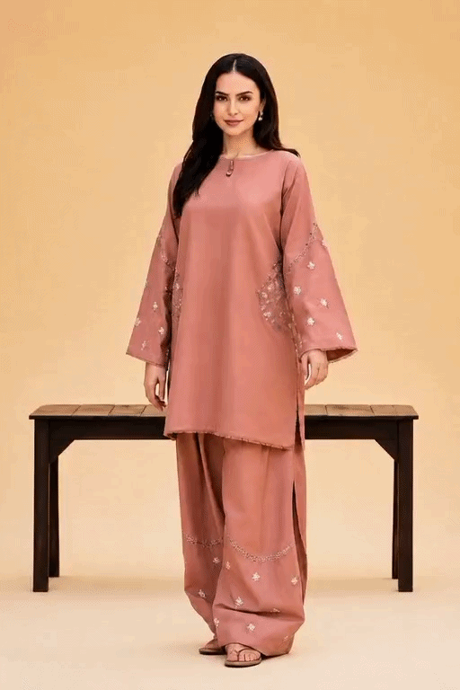 Elegant Dusty Rose Women's 2 Piece Suit