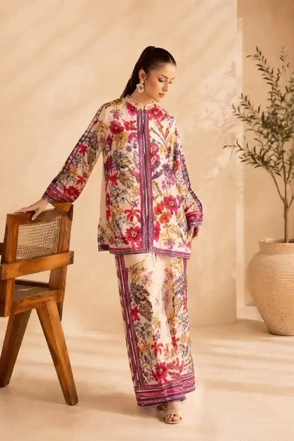 Luxury Floral Printed Women's 2 Piece Suit